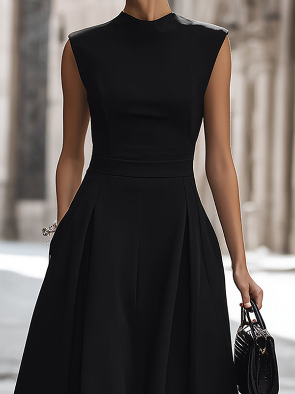 Black Sleeveless Maxi Dress Fitted Formal