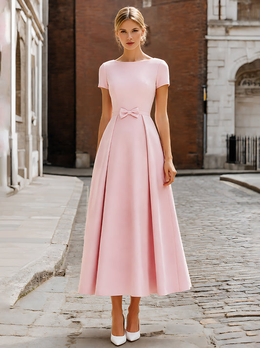 A-Line Maxi Dress with Waist Bow Detail