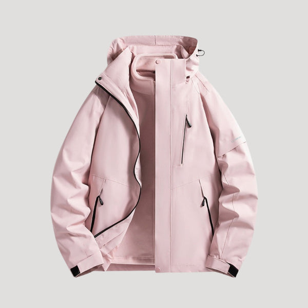 Colorblock Hooded Waterproof Rain Jacket for Women