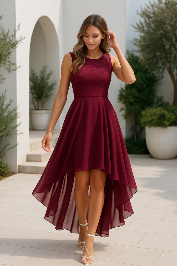 Women's High-Low Wedding Guest Dress Elegant Formal