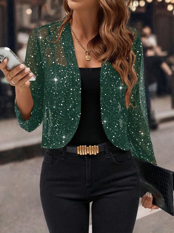 Women's Glitter Sequin Cardigan Jacket