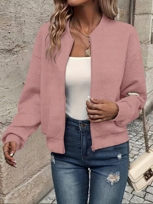 Cropped Quilted Bomber Jacket for Women