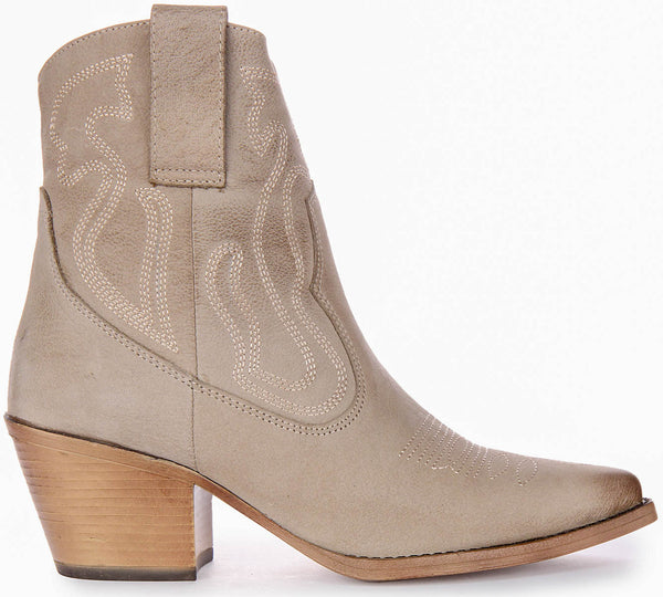Nova | Grey Cowboy Ankle Boots for Women