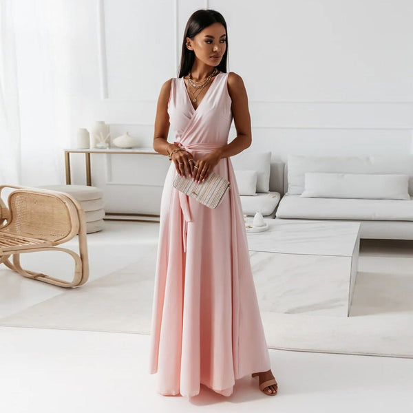 Women's Wrap Maxi Dress Wedding Guest Elegant