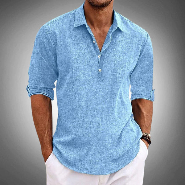 Men's Short Sleeve Casual Harbour Print Shirt