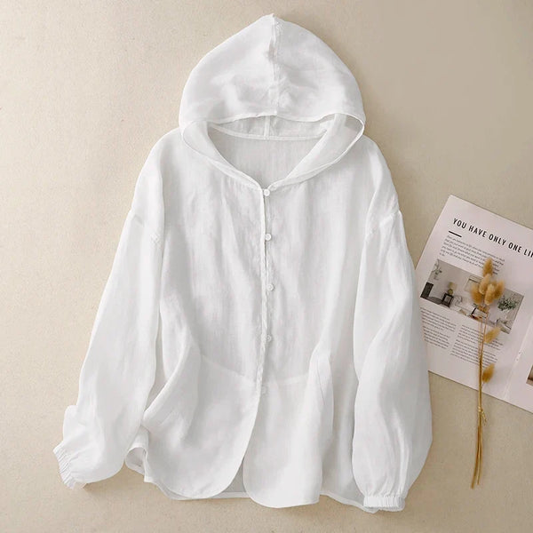 Odalys | Breezy Women's Hooded Linen Cardigan