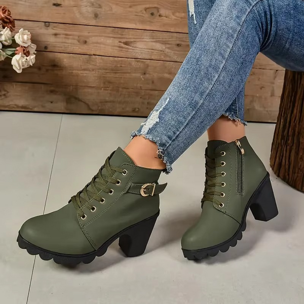 Anti-Slip Lace-Up High Heel Boots for Women