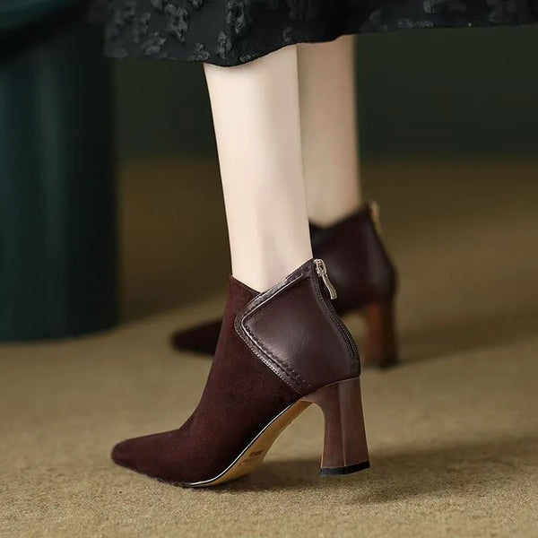 Romy | Flannel Pointed Toe Ankle Boots for Women