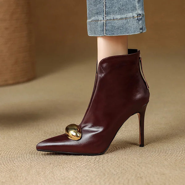 Rowan | Stiletto Heel Pointed Toe Ankle Boots for Women