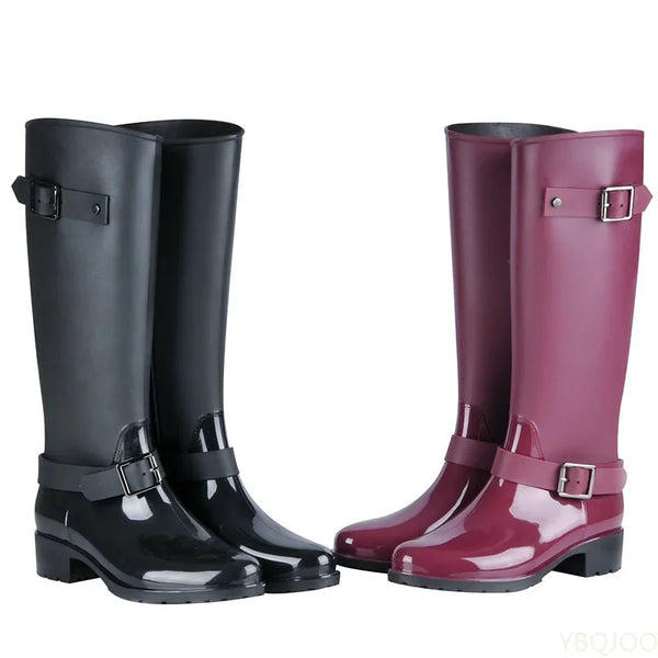 Elenya | Buckle Detail Tall Rain Boots