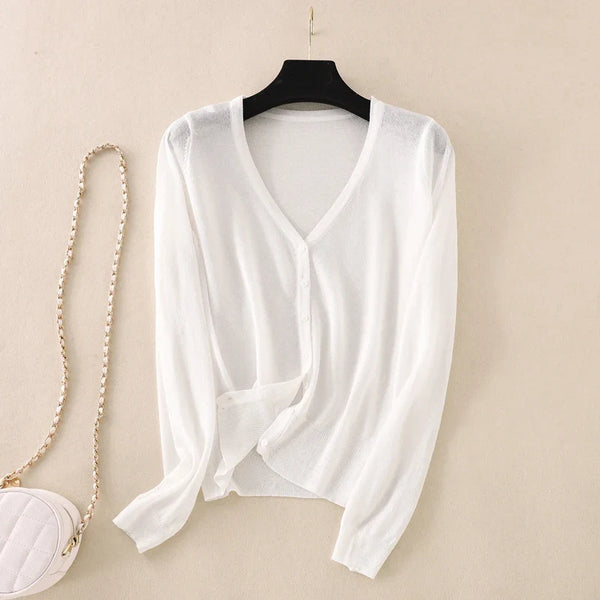 Lysandra | Silky Women's Ice Silk Knit Cardigan