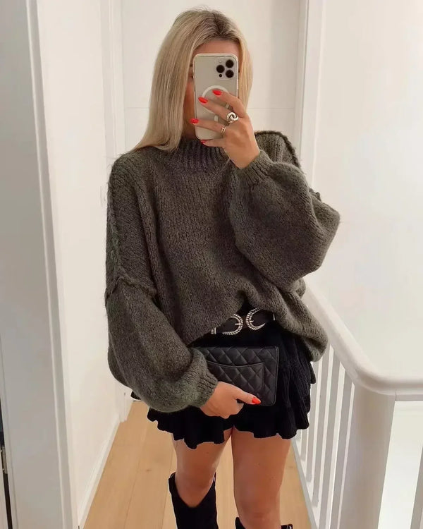 Molly | Cozy Women's Mock Neck Sweater Mini Dress