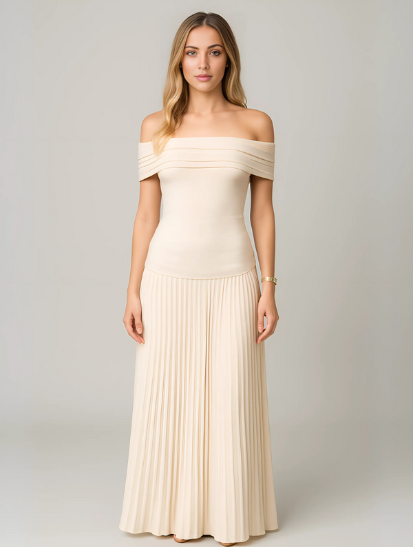 Women's Pleated Maxi Dress Wedding Guest Formal
