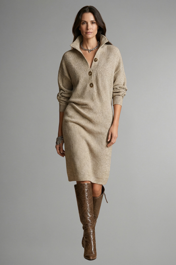 Elowen | Chic Women's Ribbed Knit Sweater Dress