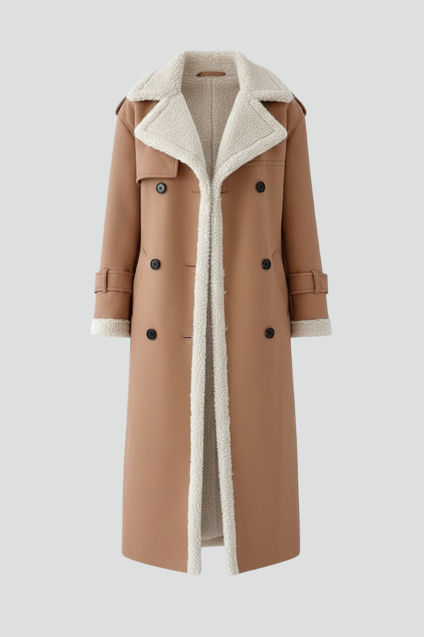 Margot | Elegant Lapel Collar Coat with Trim Detail