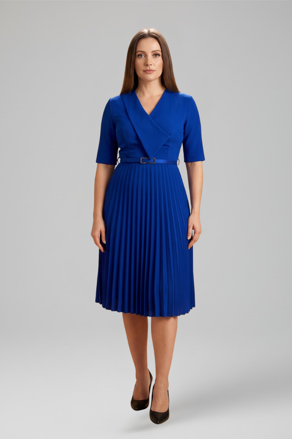 Midi Dress Asymmetrical Neckline Cocktail Fitted