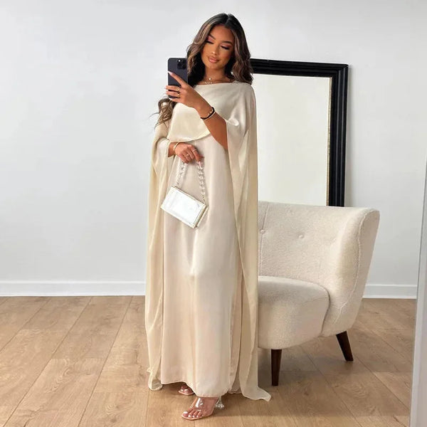 Women's Cape Maxi Dress Wedding Guest Formal