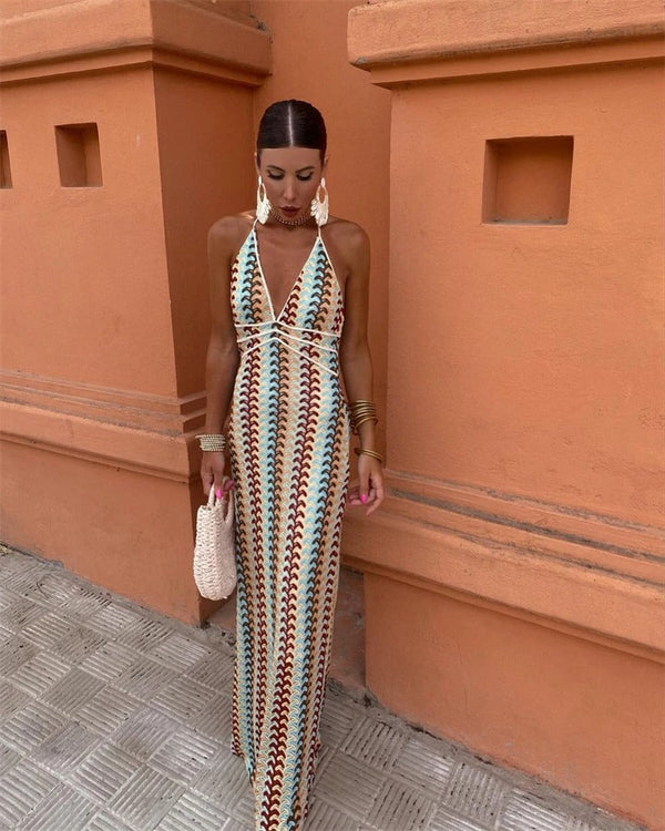 Women's Boho Maxi Dress Beach Wedding Guest