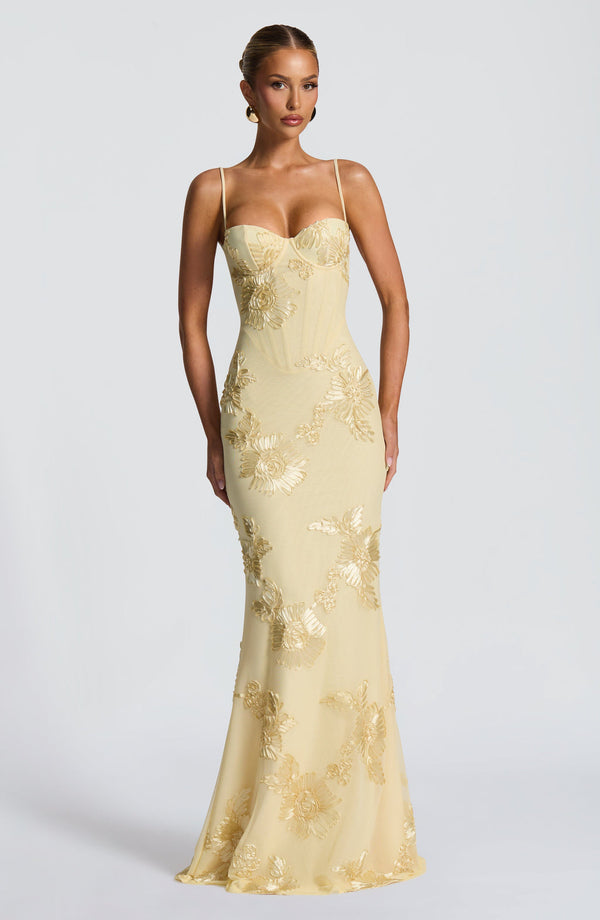 Women's Floral Embroidered Maxi Dress Wedding Guest
