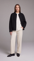 Ribbed Collar Oversized Bomber Jacket for Women 6