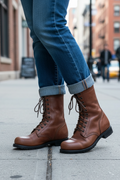 Vintage Lace-Up Combat Ankle Boots for Women 2