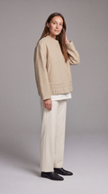 Ribbed Collar Oversized Bomber Jacket for Women 2