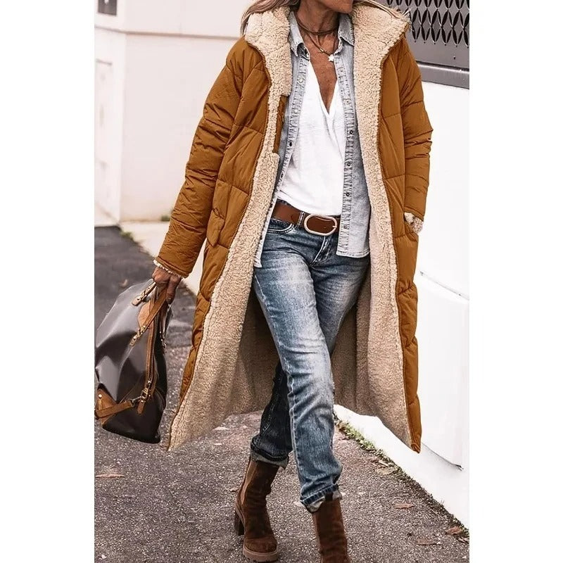 Celeste | Longline Puffer Jacket with Sherpa Lining for Women