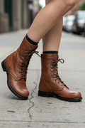 Vintage Lace-Up Combat Ankle Boots for Women 3