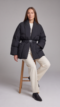 Belted Quilted Puffer Coat for Women 3