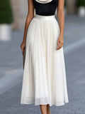 Pleated Midi Dress Color-Block Cowl Neck 3