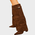 Lunara | Beige High-Cut Suede Boots 6