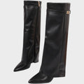 Luna | Black High Leather Boots, Elevated Design 4