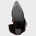 Women's Black Knee High Boots, Fold-Over Pointed Toe Heel 12