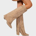 Lunara | Beige High-Cut Suede Boots 3