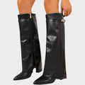 Luna | Black High Leather Boots, Elevated Design 5