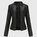 Oversized Faux Leather Shacket for Women, Button Front 1