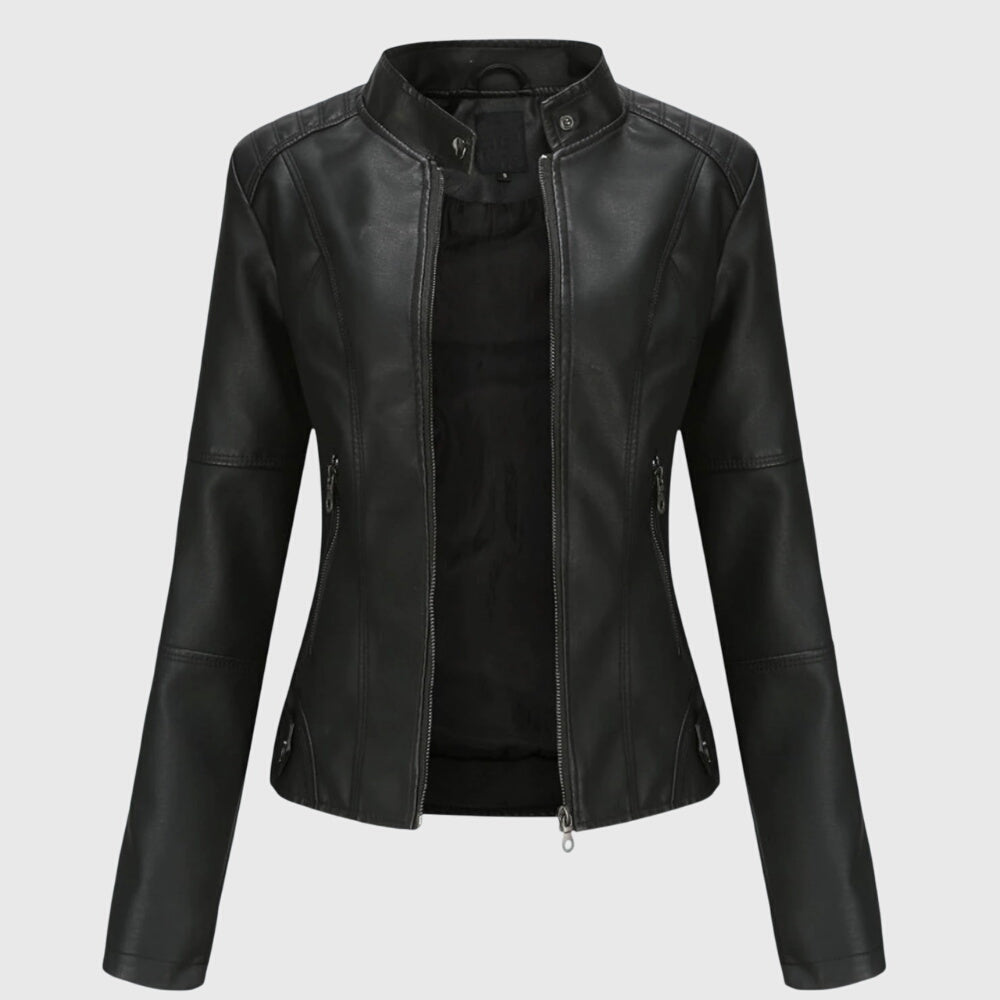 Oversized Faux Leather Shacket for Women, Button Front