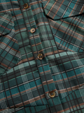 Plaid Lapel Single-Breasted Shirt Maxi Dress 6