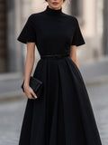 High Neck Midi Dress Fitted Sleeveless Formal 3