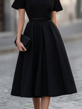 High Neck Midi Dress Fitted Sleeveless Formal 4