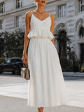 Pleated Cami Maxi Dress Sleeveless Fitted 1