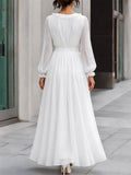 Pleated Maxi Dress Ruffle Trim Flowy Fit 4