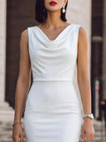 Sheath Midi Dress Cowl Neck Sleeveless Fitted 3