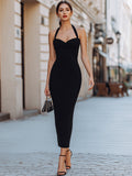 Halter Neck Bodycon Midi Dress Fitted 2