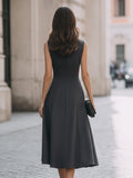 Sleeveless A-Line Midi Dress Classic Fit 5