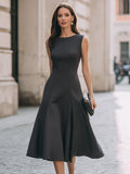 Sleeveless A-Line Midi Dress Classic Fit 2