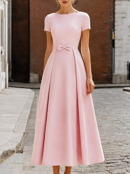 A-Line Maxi Dress with Waist Bow Detail