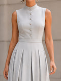 Sleeveless Maxi Dress Elegant Fit 3