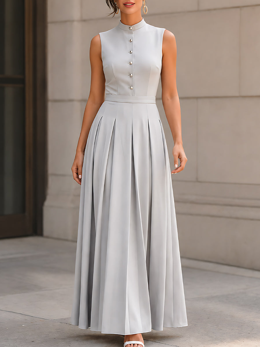 Sleeveless Maxi Dress Elegant Fit