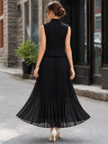Pleated Maxi Dress with Structured Bodice Detail 5